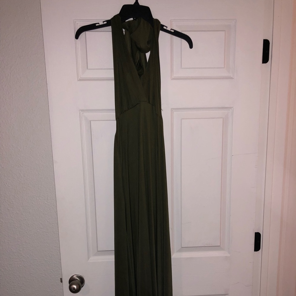 Olive green wrap dress
